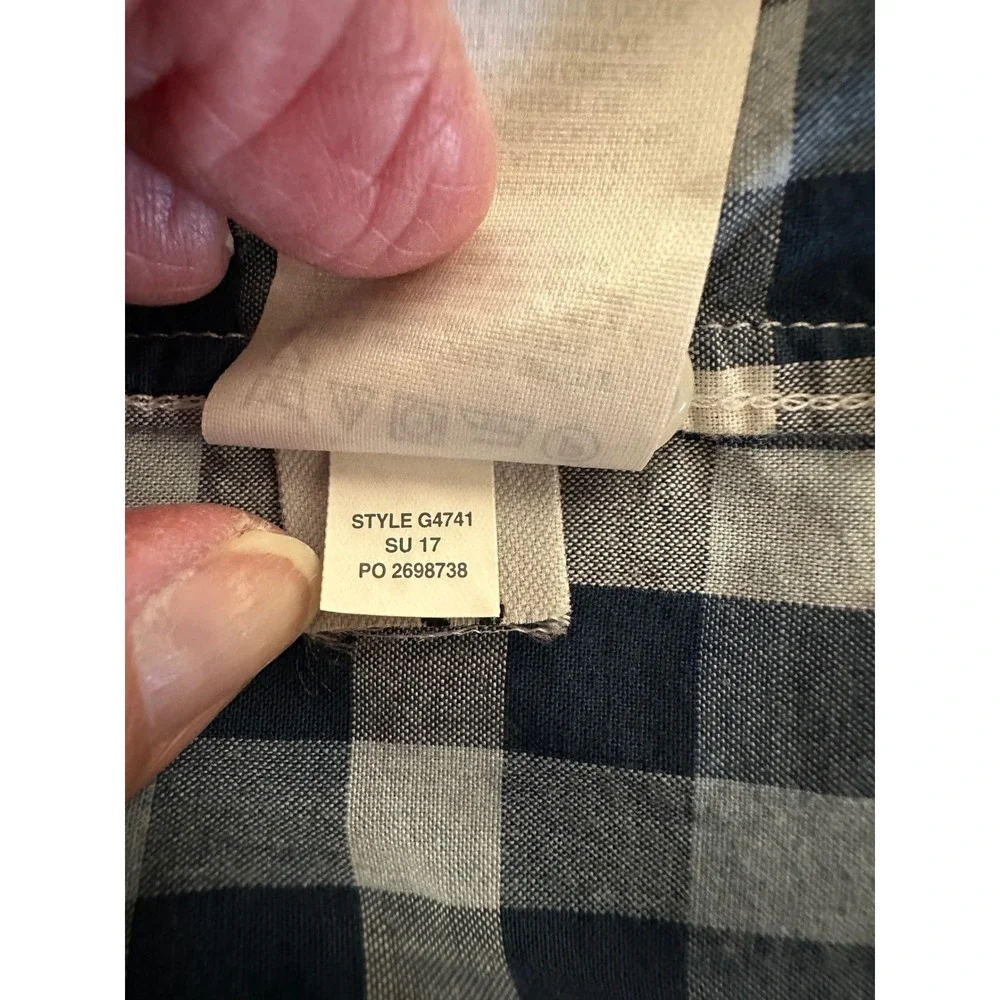 J Crew Mens Button Down Shirt Blue White Check Gingham Long Sleeve Cotton Size L